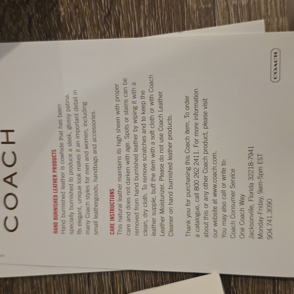 Coach Vintage 2005 Hamilton Burnished LEATHER NWT AND 10PG BOOKLET 2 CARE CARDS - Picture 12 of 14